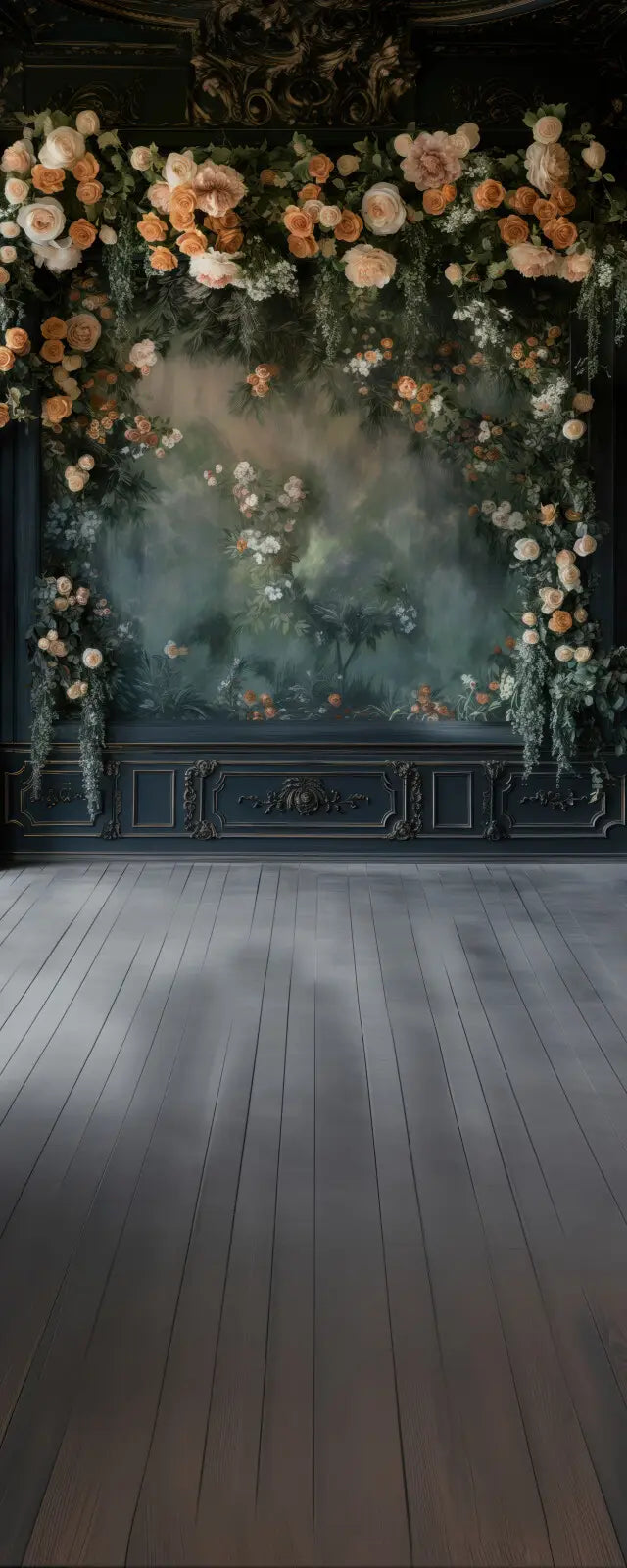 Midnight Floral Wall Sweep