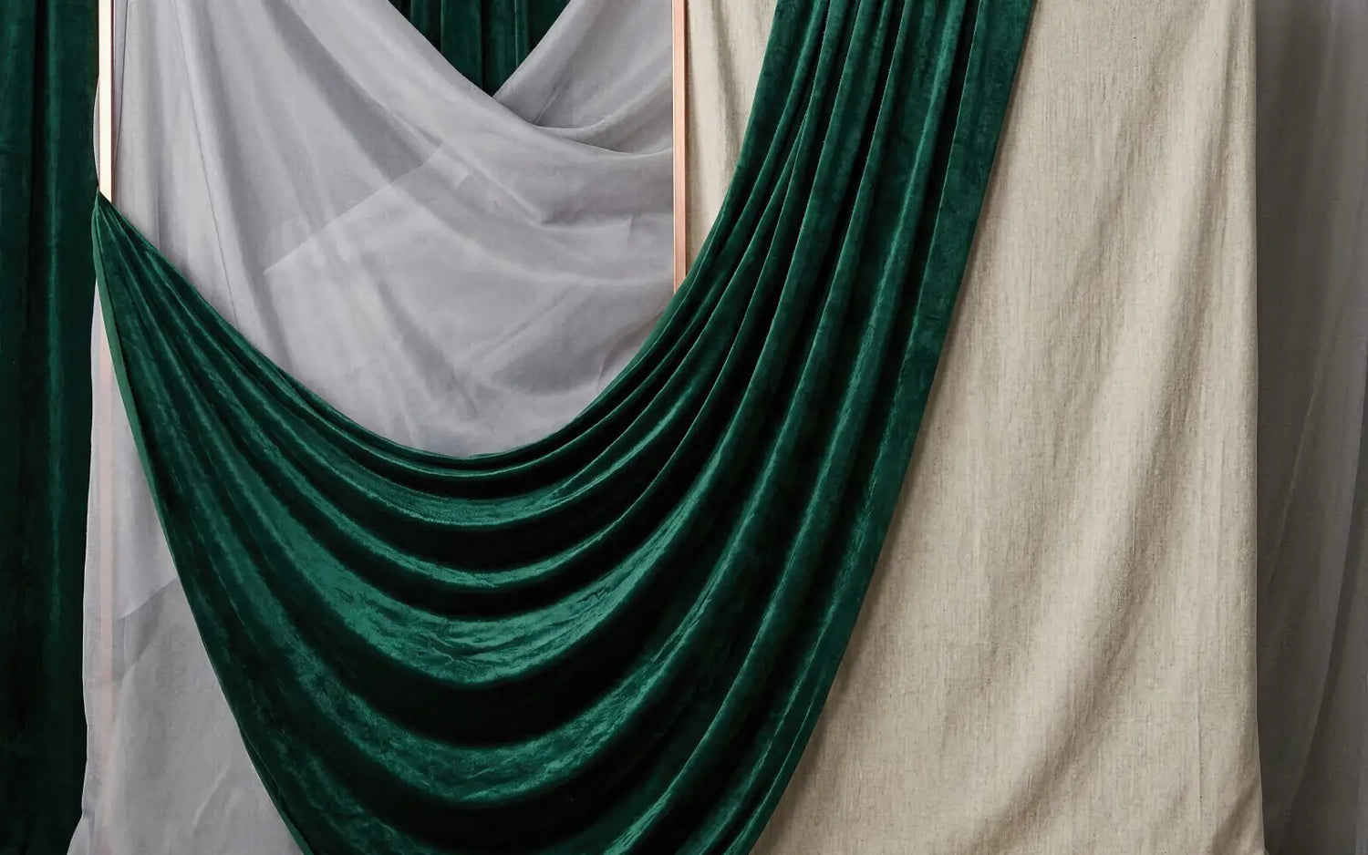 Laura Dark Modern Curtain Draping 2