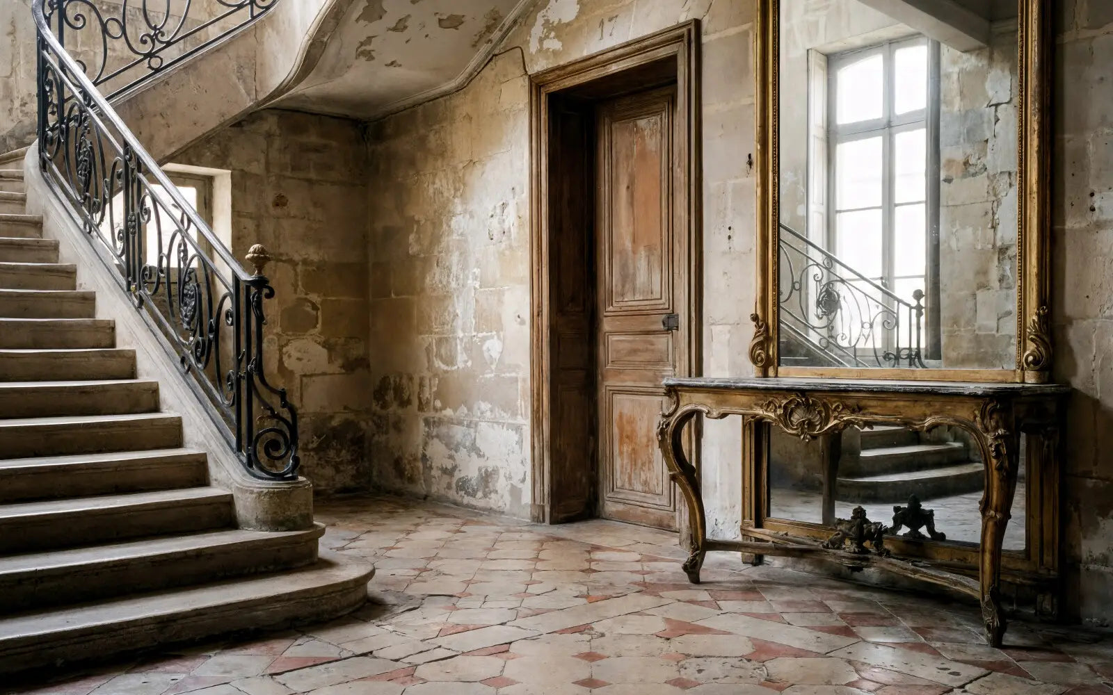 French Tiled Foyer