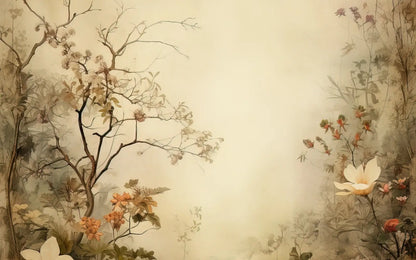Beige Vintage Floral