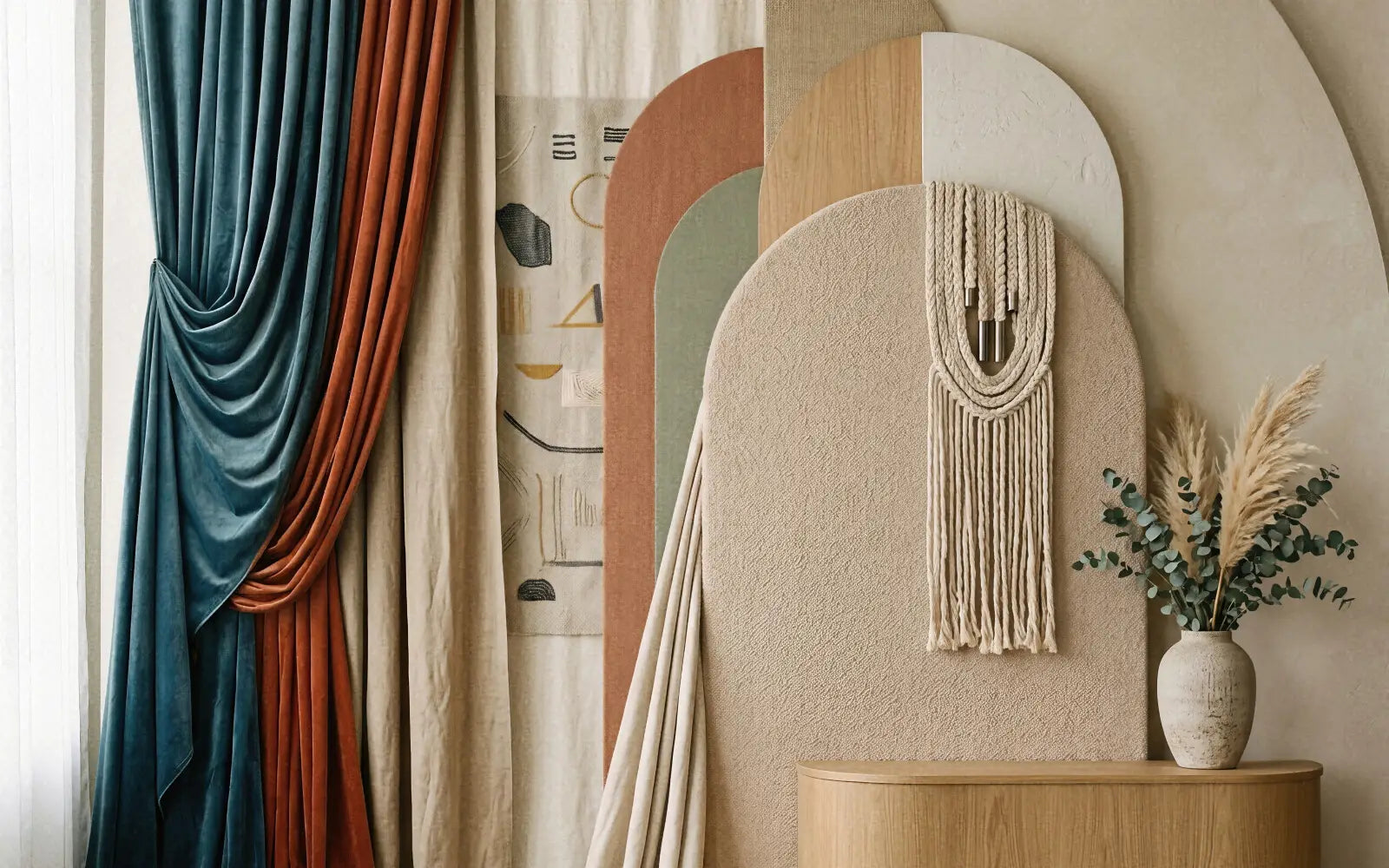 Laura Dark Modern Curtain Draping 3