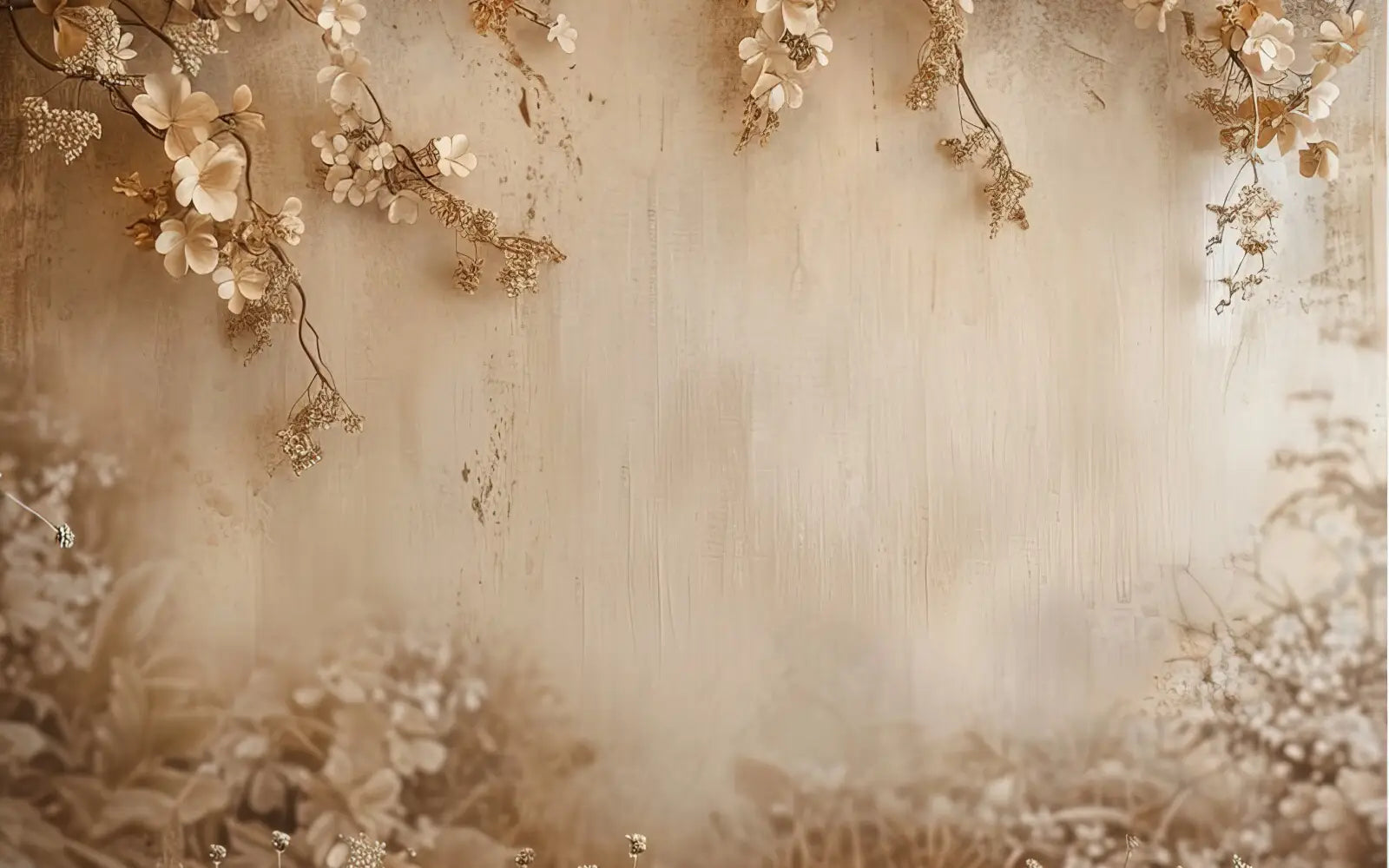Beige Sakura Wall