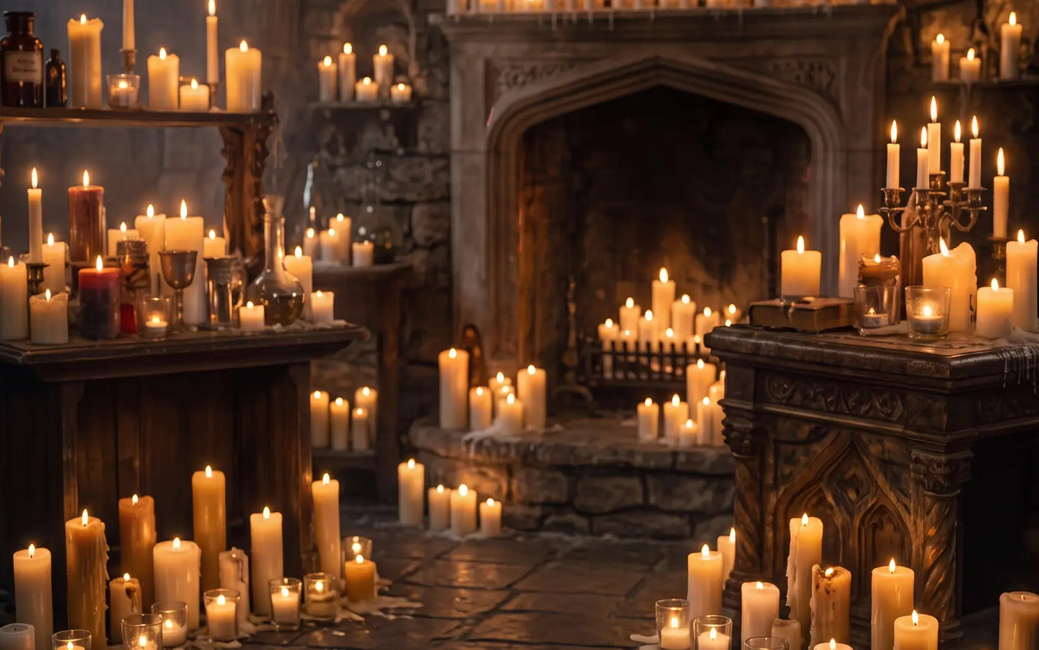 Laura Dark Candle Lit Room