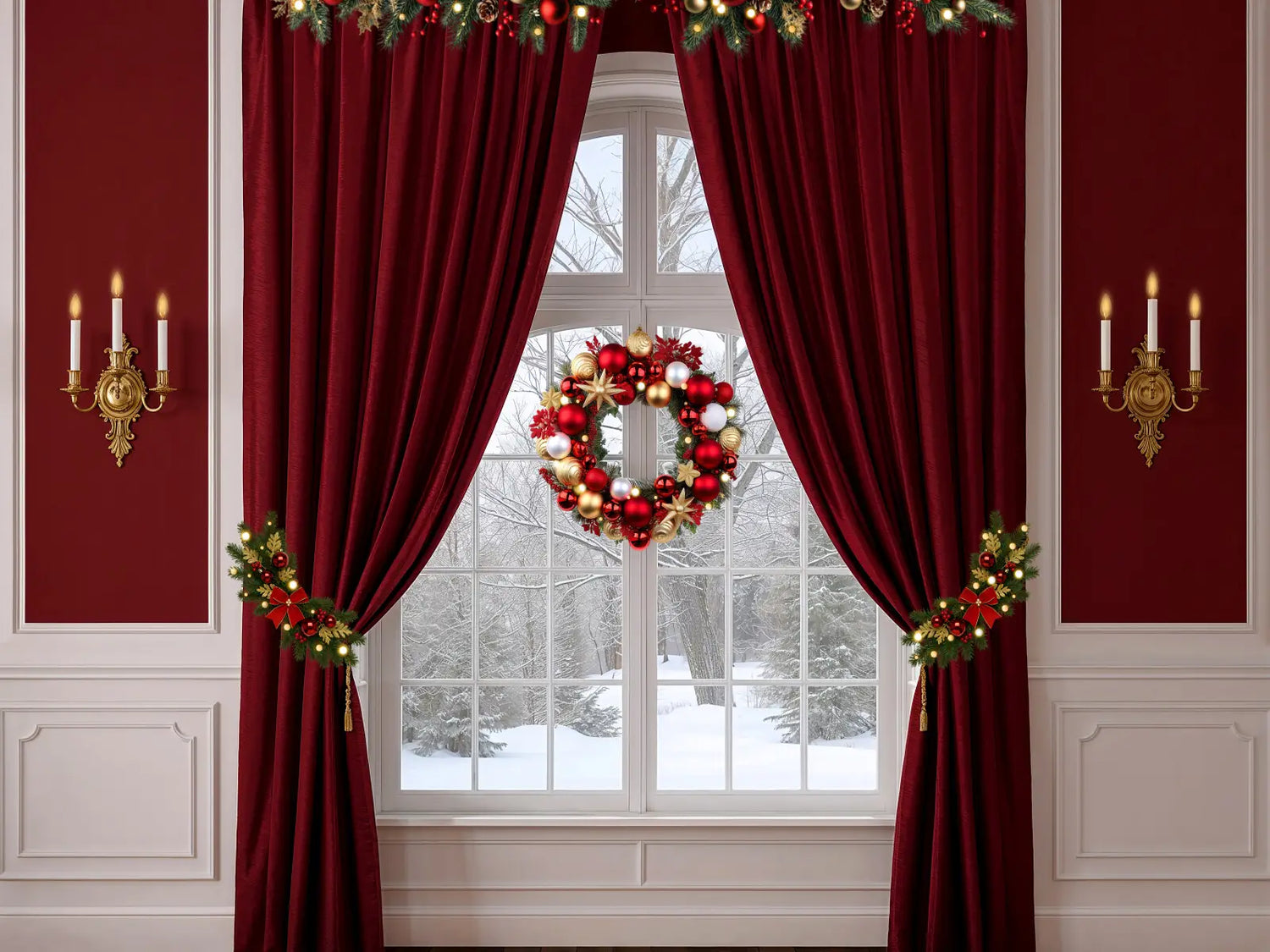 Red Christmas Window