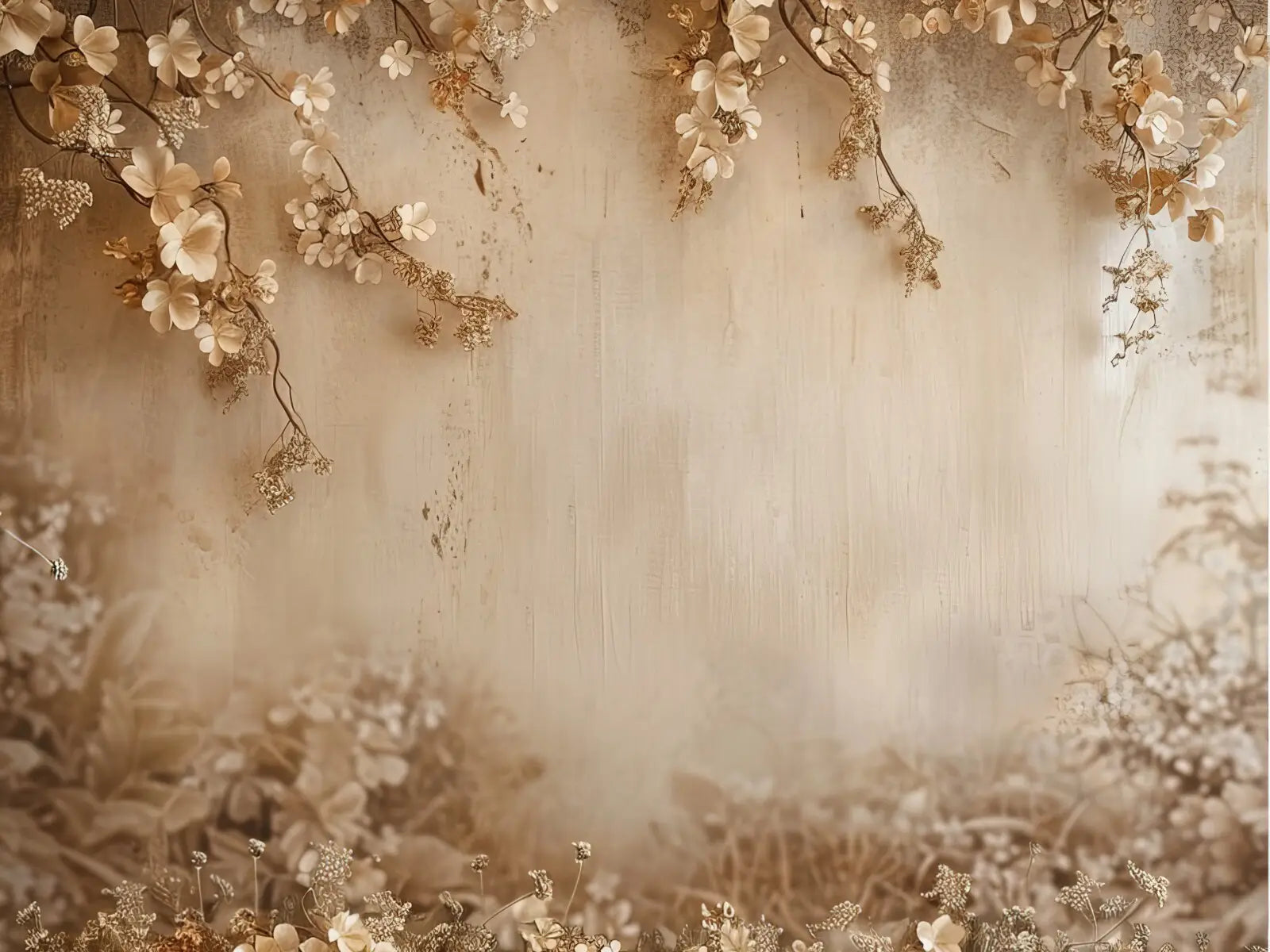 Beige Sakura Wall