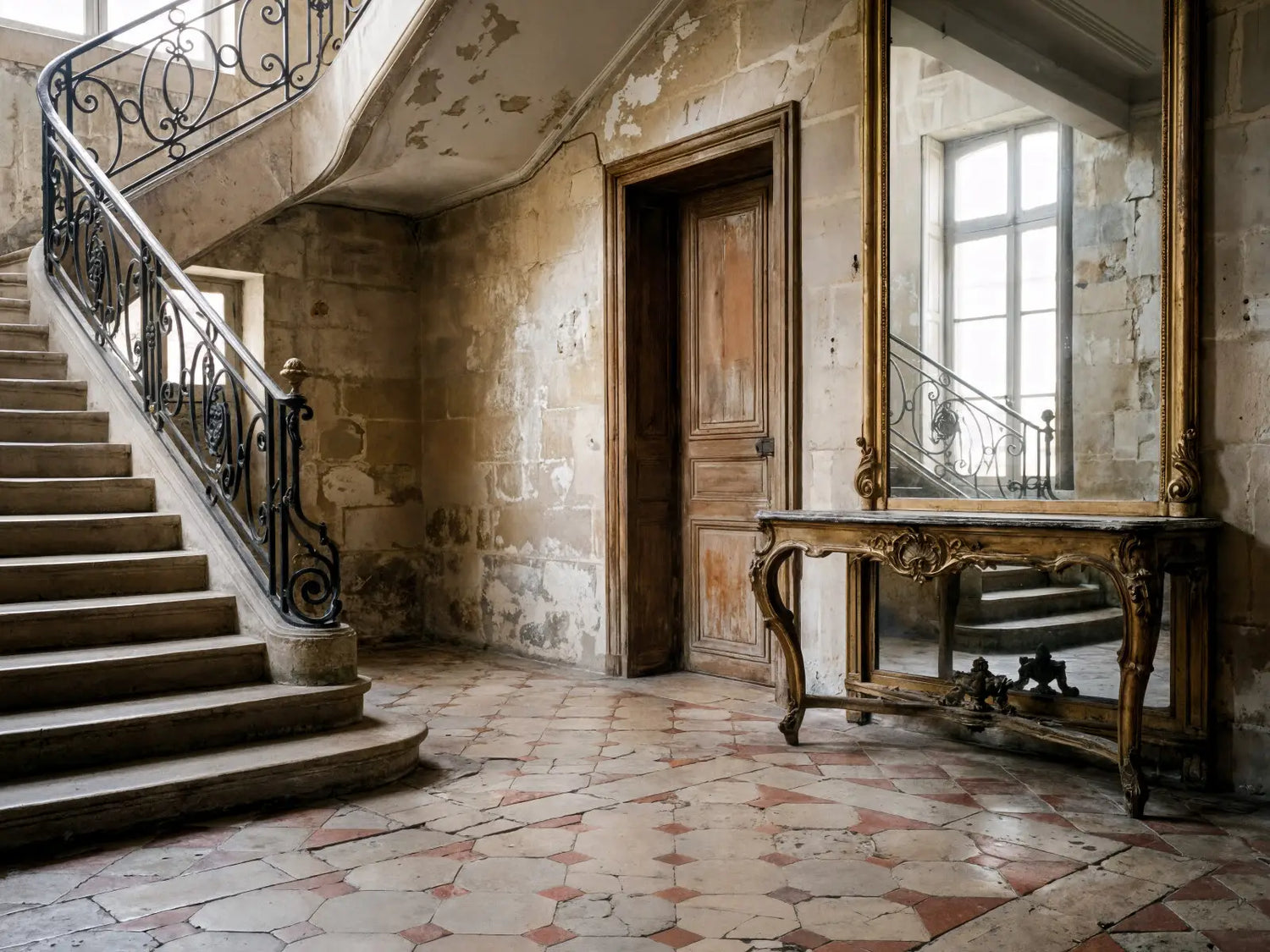 French Tiled Foyer