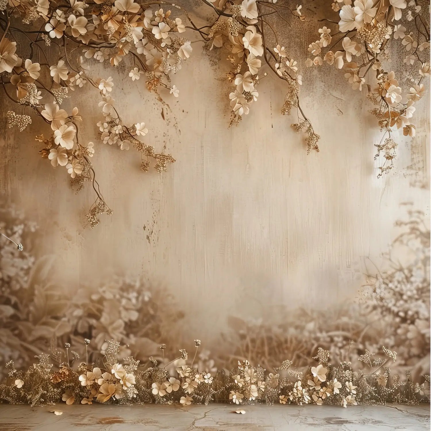 Beige Sakura Wall