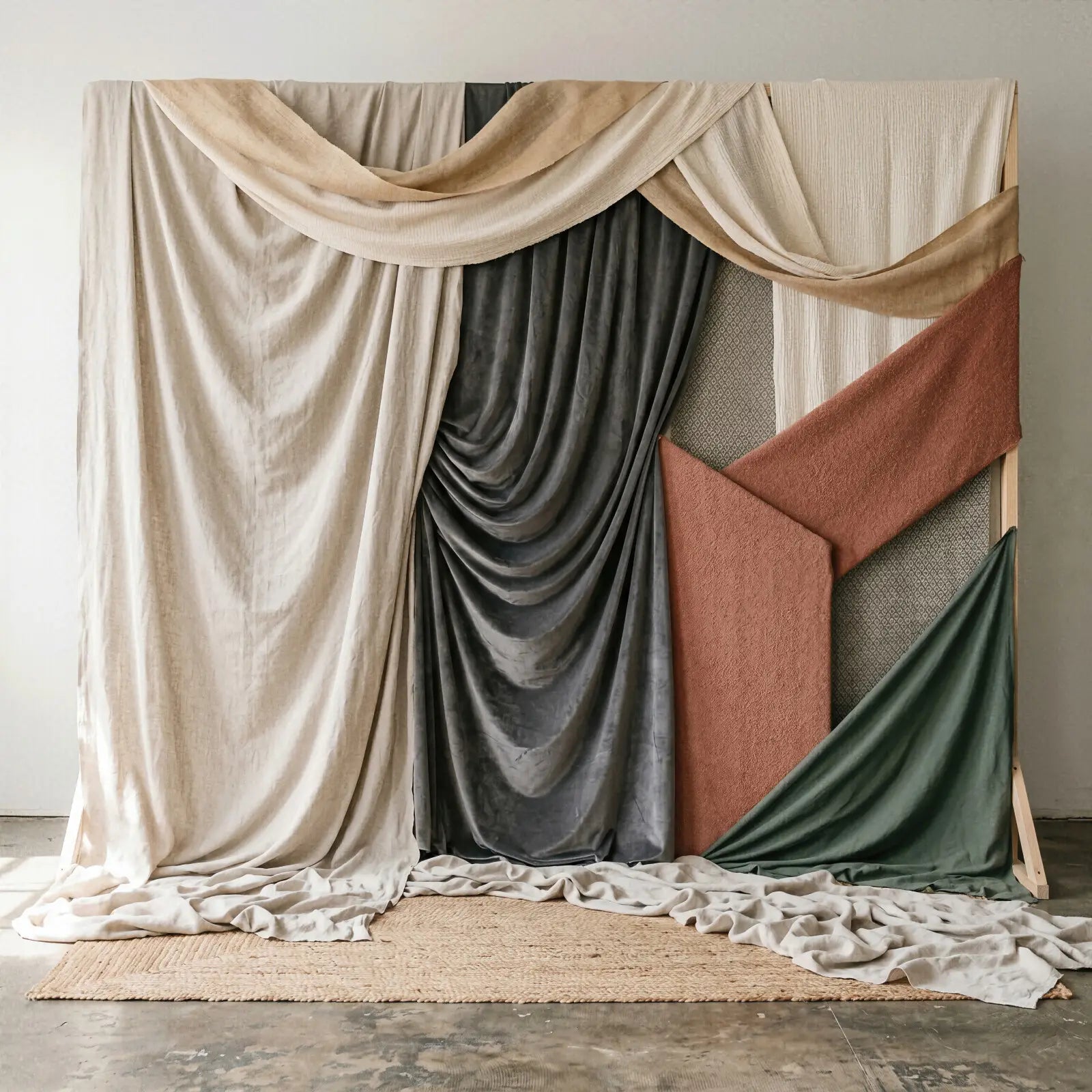 Laura Dark Modern Curtain Draping 5