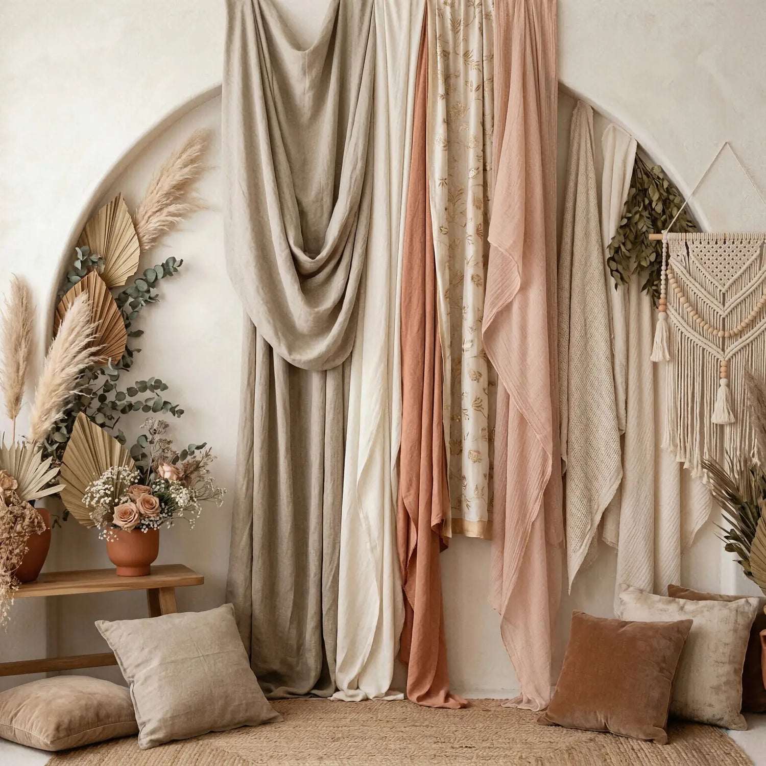 Laura Dark Modern Curtain Draping 4