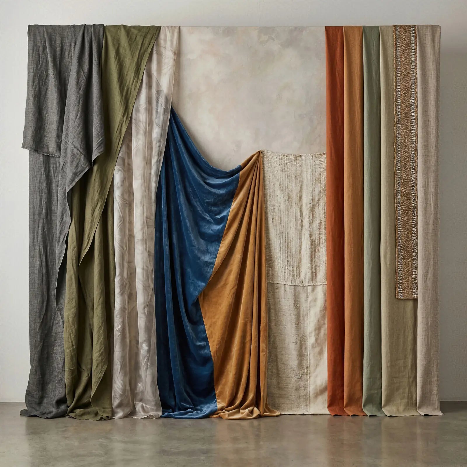 Laura Dark Modern Curtain Draping 6