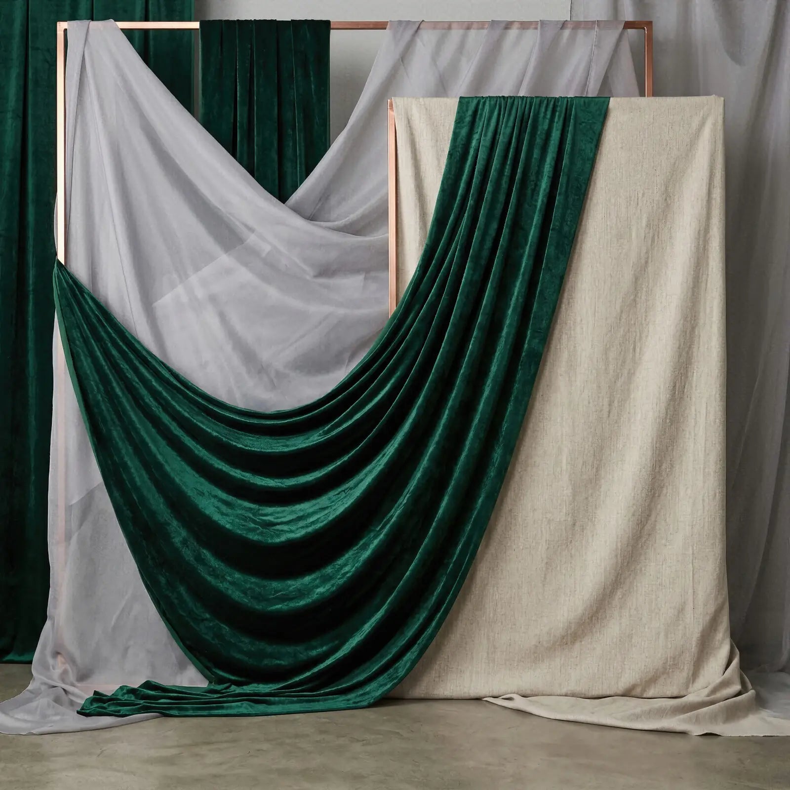 Laura Dark Modern Curtain Draping 2