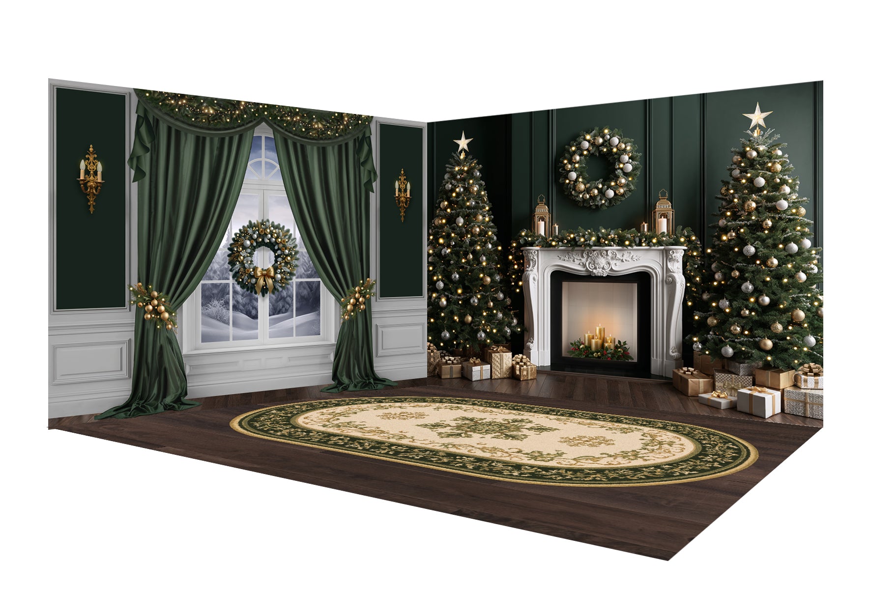 Green Christmas Room