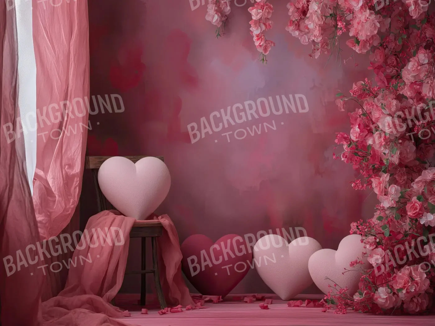 A Gathering Of Hearts 6’8x5’ Fleece (80 x 60 inch) Backdrop