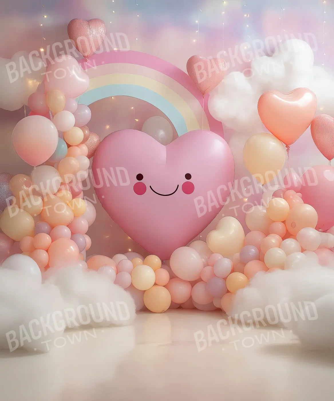 A Happy Heart Balloon 10’x12’ UltraCloth (120 x 144 inch) Backdrop
