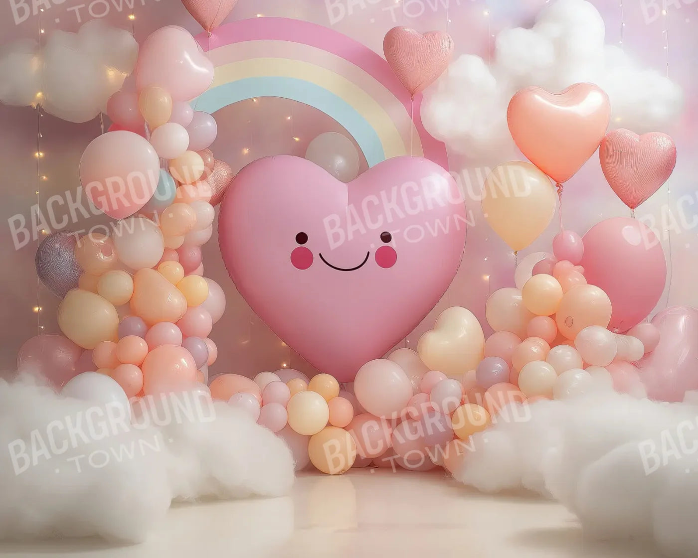 A Happy Heart Balloon 10’x8’ Fleece (120 x 96 inch) Backdrop