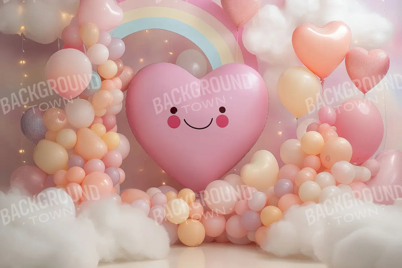 A Happy Heart Balloon 12’x8’ UltraCloth (144 x 96 inch) Backdrop