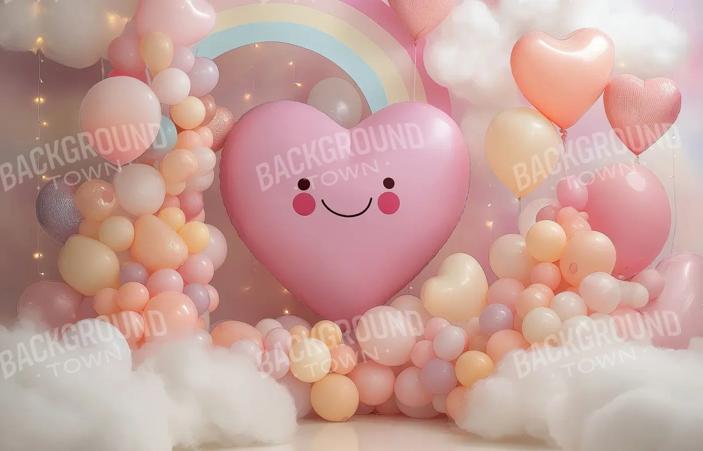 A Happy Heart Balloon 14’x9’ UltraCloth (168 x 108 inch) Backdrop