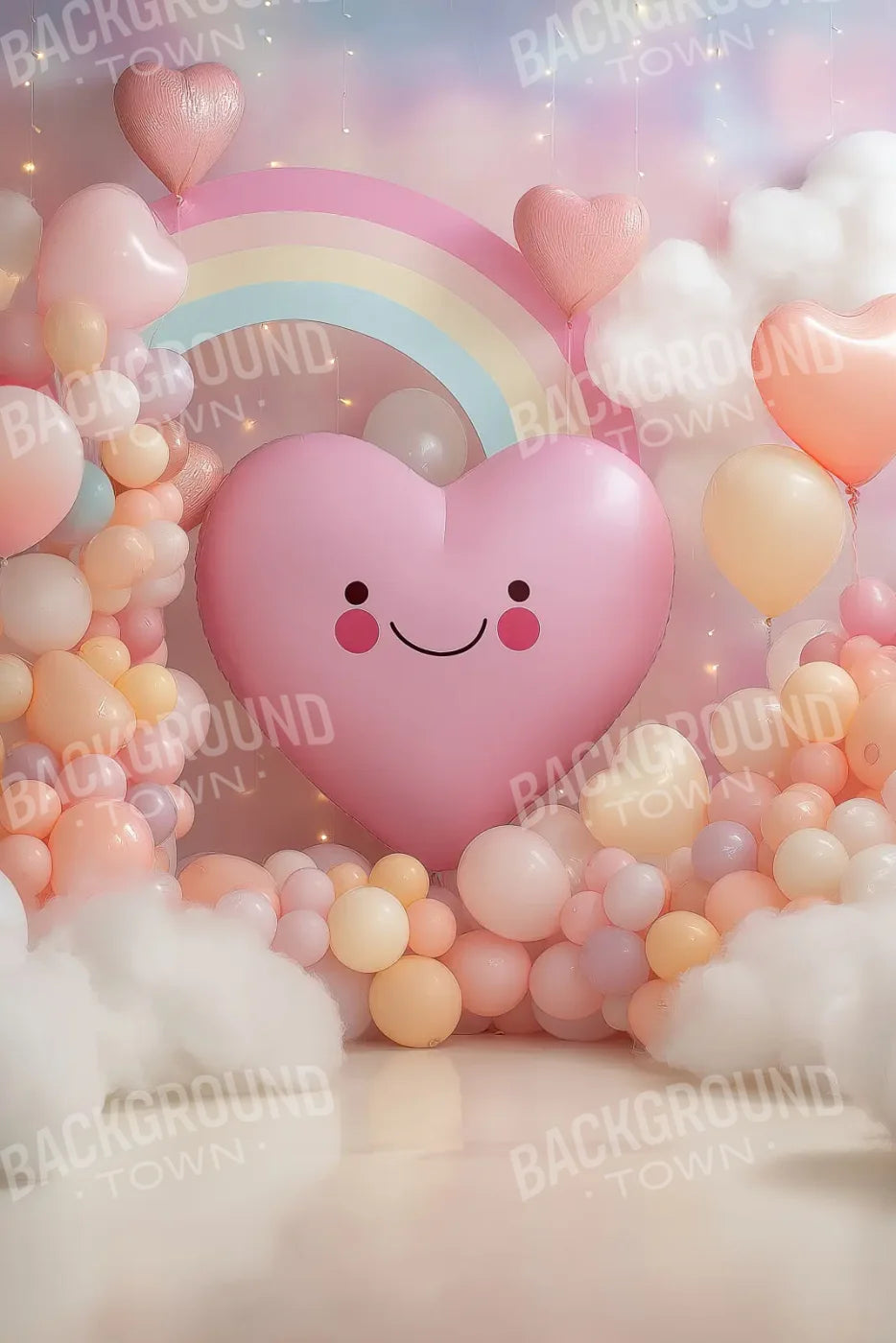 A Happy Heart Balloon 8’x12’ UltraCloth (96 x 144 inch) Backdrop