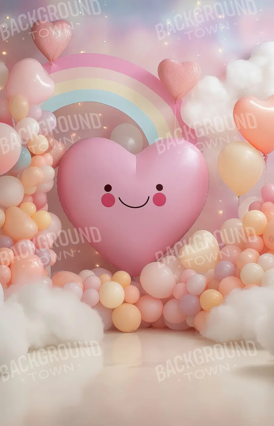 A Happy Heart Balloon 9’x14’ UltraCloth (108 x 168 inch) Backdrop