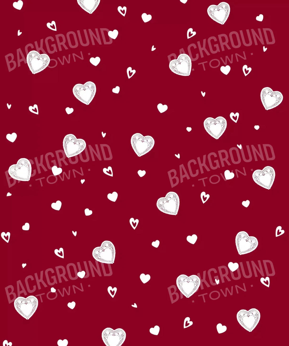 Red with White Hearts Valentines Day Backdrop for Photography