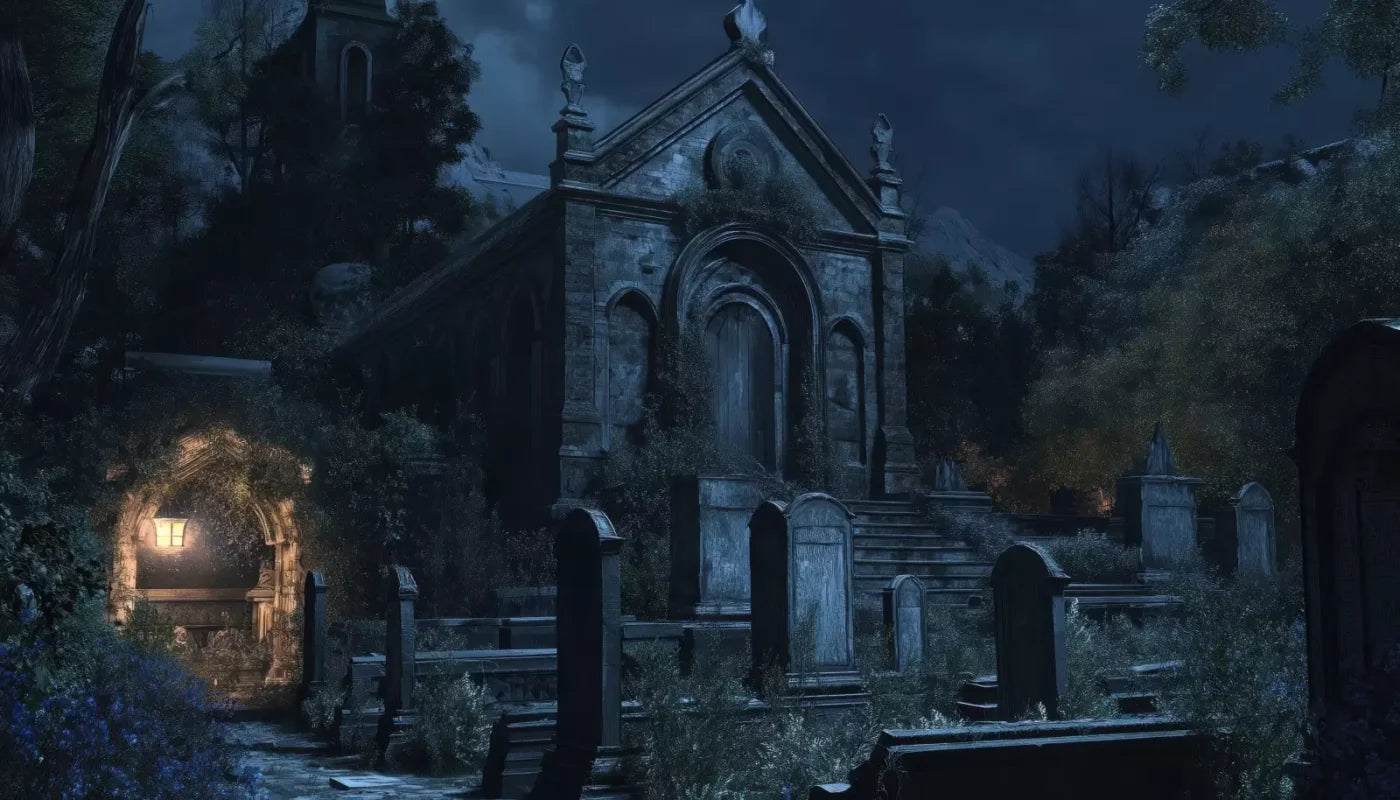 Abandoned Cemetary Home 14’X8’ Ultracloth (168 X 96 Inch) Backdrop