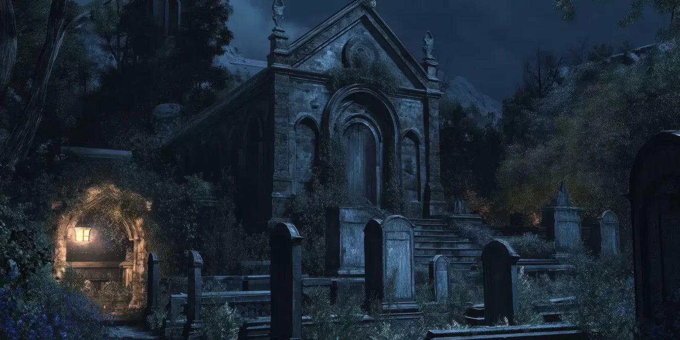 Abandoned Cemetary Home 20’X10’ Ultracloth (240 X 120 Inch) Backdrop