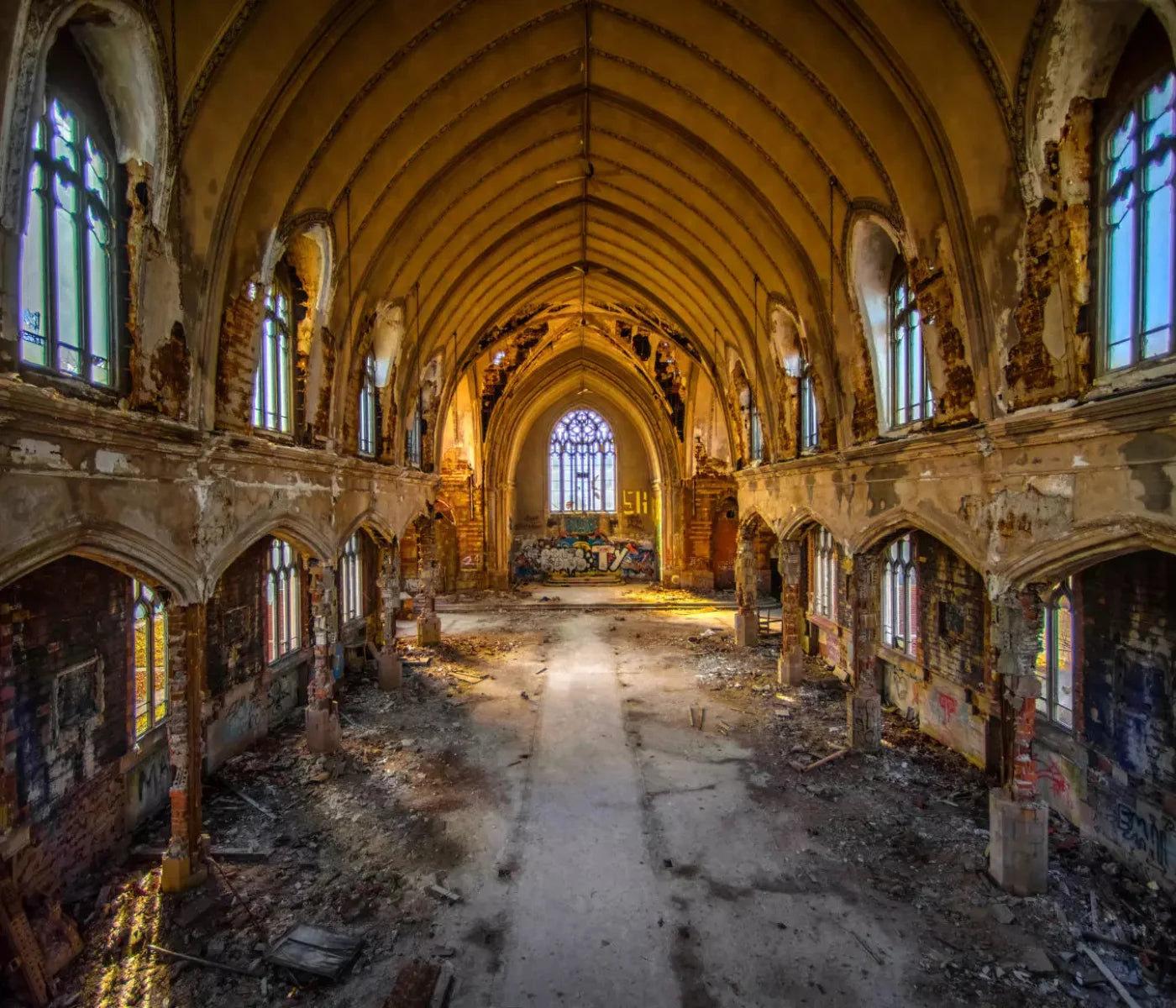 Abandoned Church 12X10 Ultracloth ( 144 X 120 Inch ) Backdrop