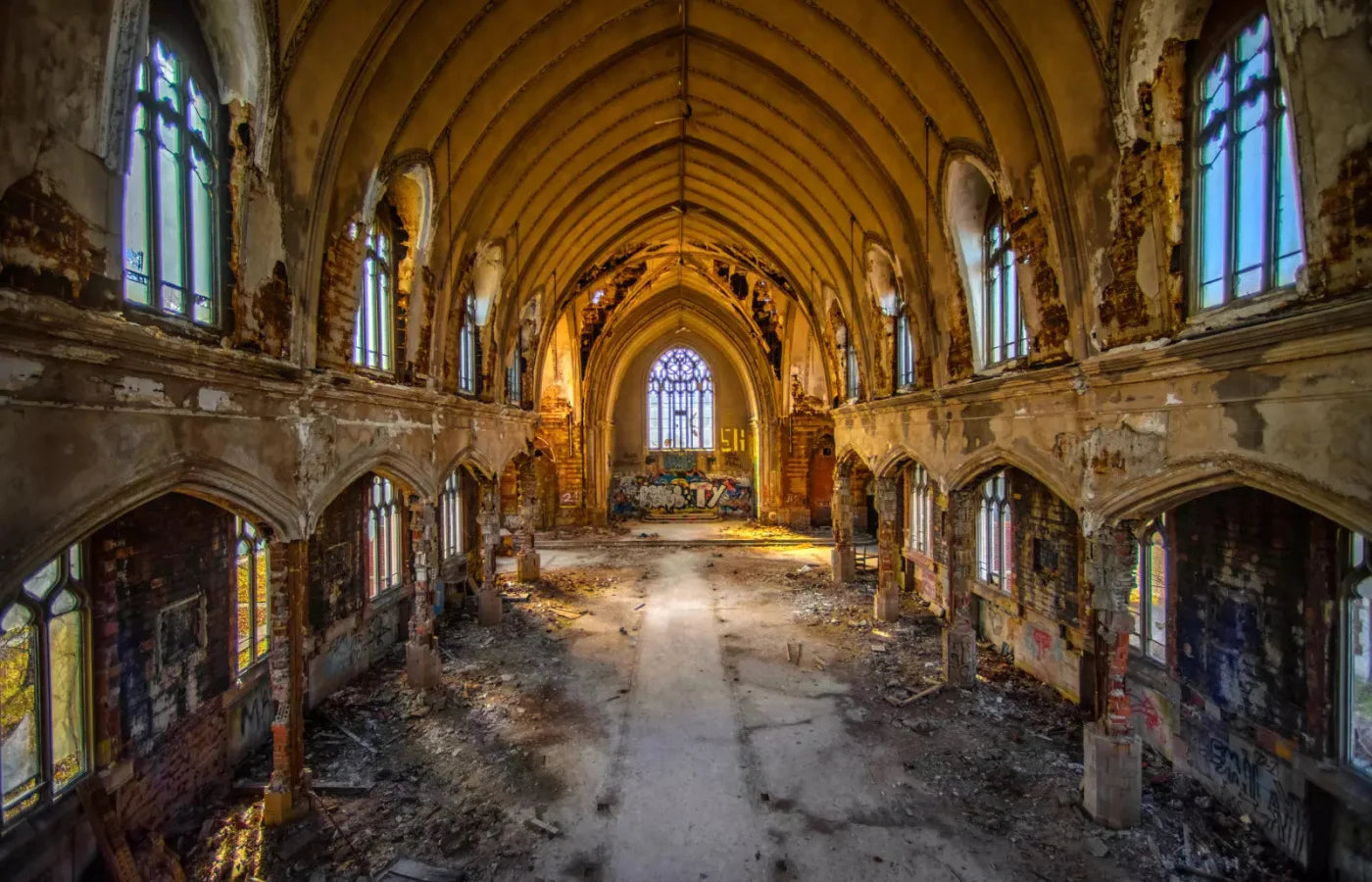 Abandoned Church 12X8 Ultracloth ( 144 X 96 Inch ) Backdrop