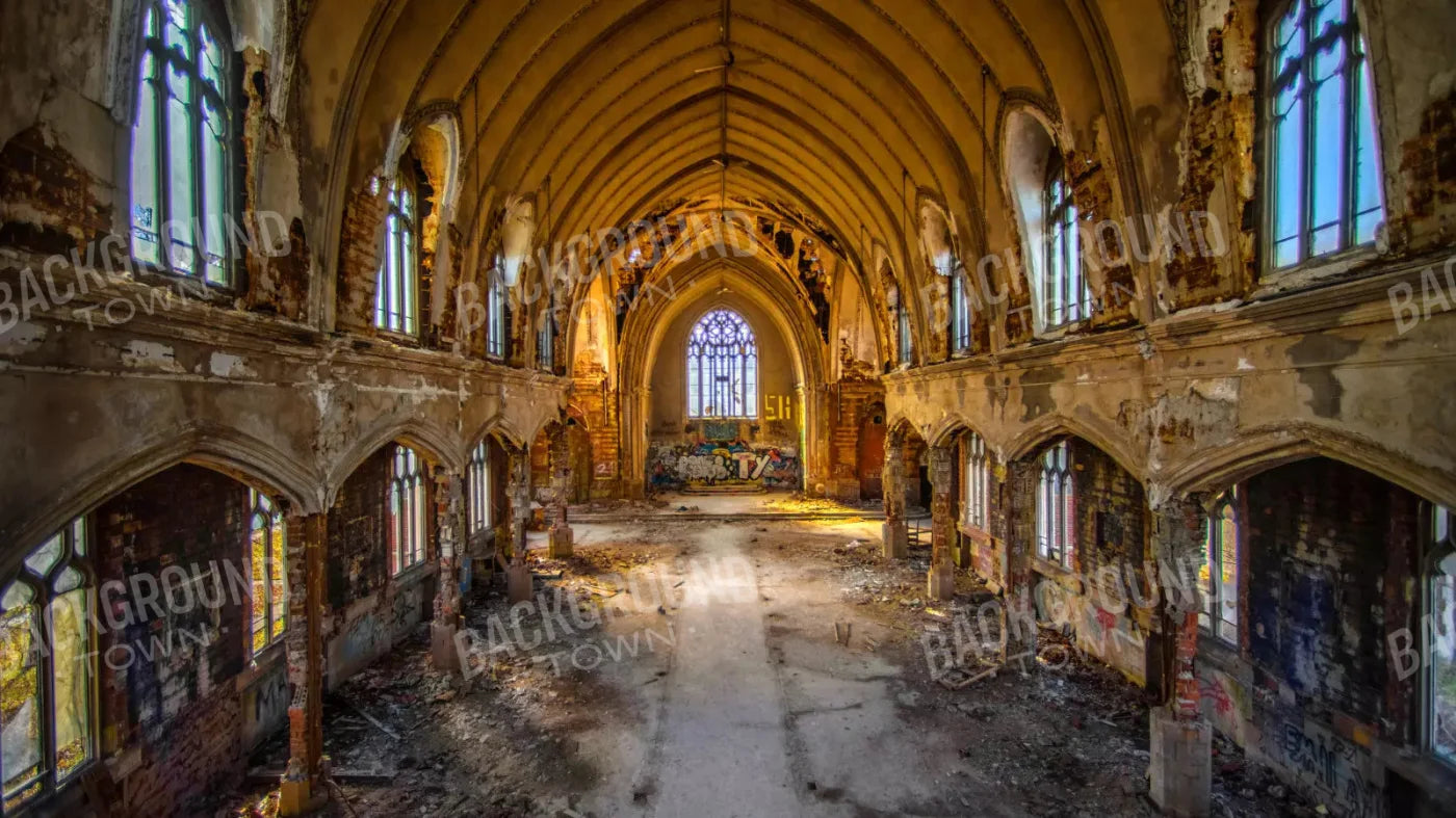 Abandoned Church 14X8 Ultracloth ( 168 X 96 Inch ) Backdrop