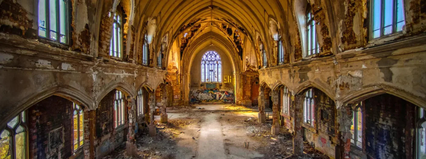 Abandoned Church 20X8 Ultracloth ( 240 X 96 Inch ) Backdrop
