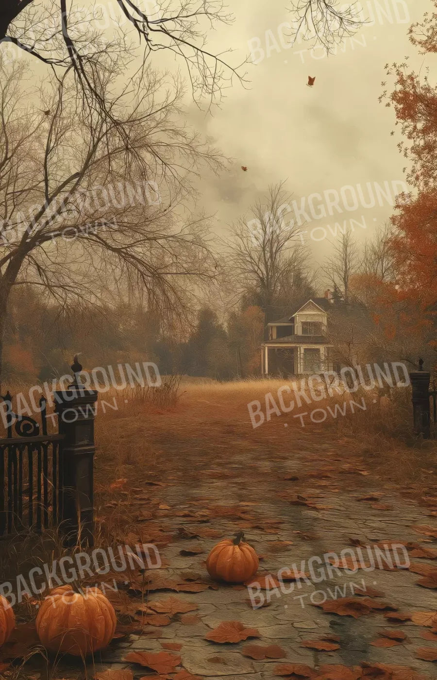 Abandoned Fall Drive 9’X14’ Ultracloth (108 X 168 Inch) Backdrop