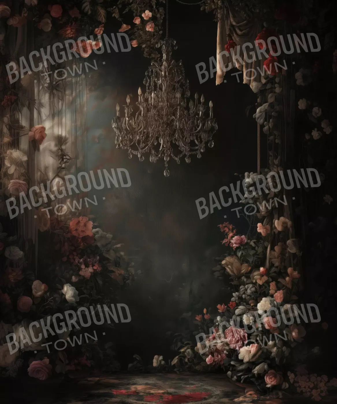 Abandoned Floral Ballroom 10’X12’ Ultracloth (120 X 144 Inch) Backdrop