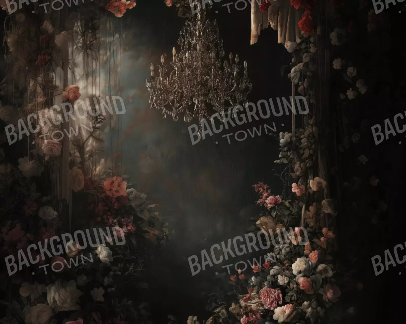 Abandoned Floral Ballroom 10’X8’ Fleece (120 X 96 Inch) Backdrop