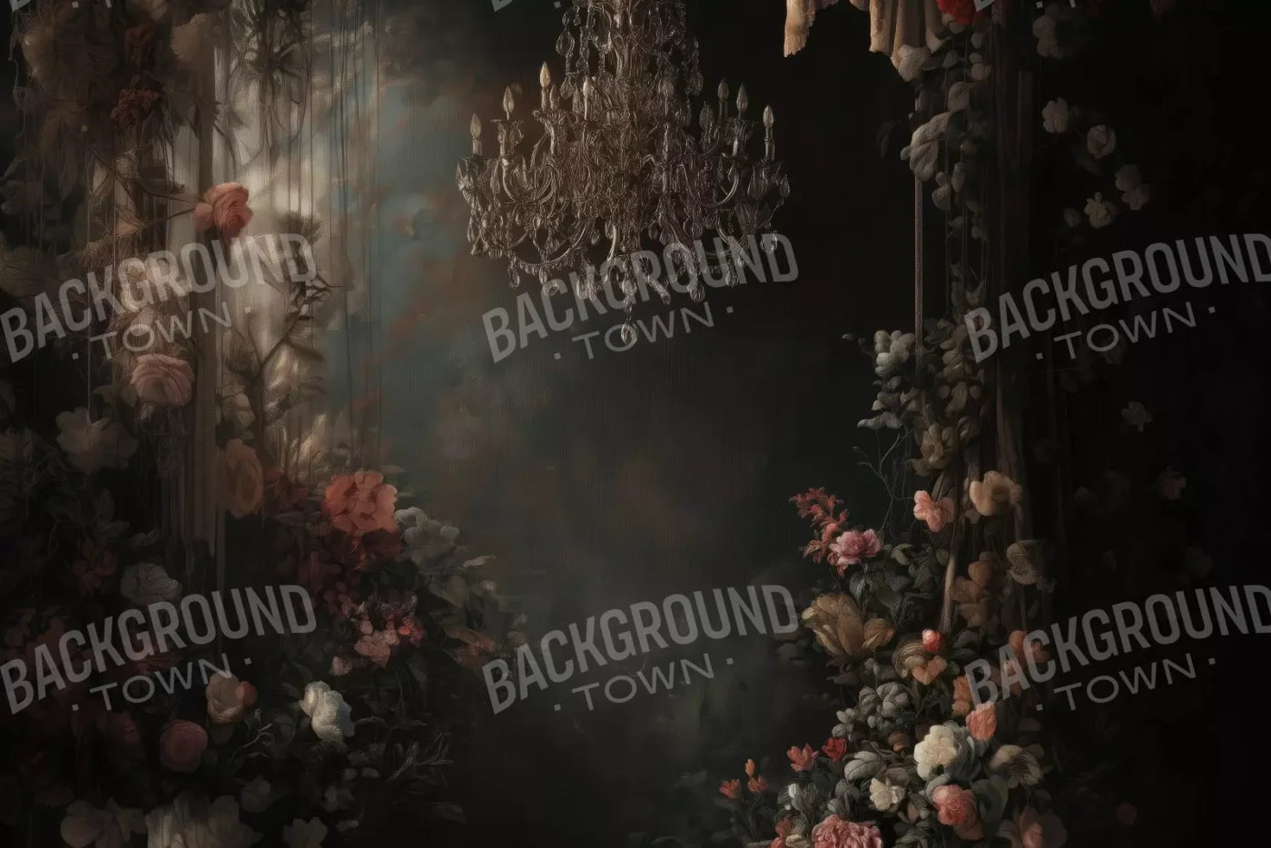 Abandoned Floral Ballroom 12’X8’ Ultracloth (144 X 96 Inch) Backdrop