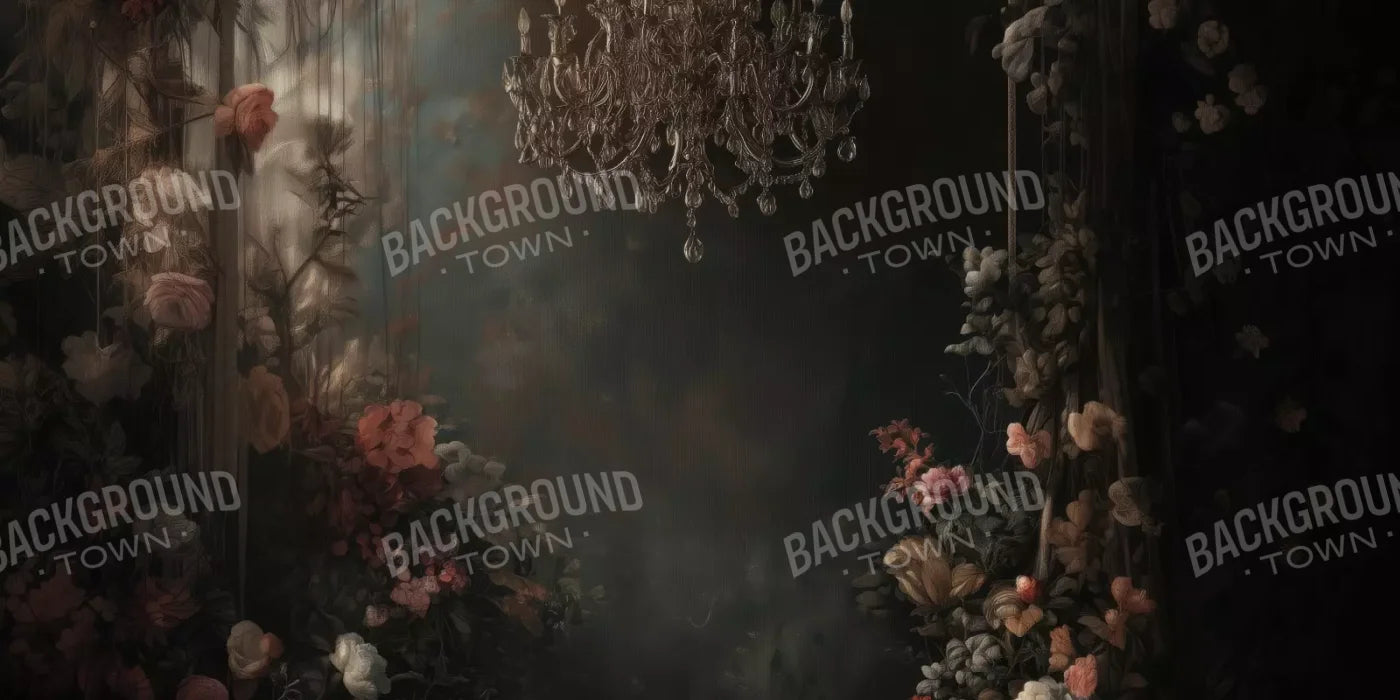 Abandoned Floral Ballroom 16’X8’ Ultracloth (192 X 96 Inch) Backdrop