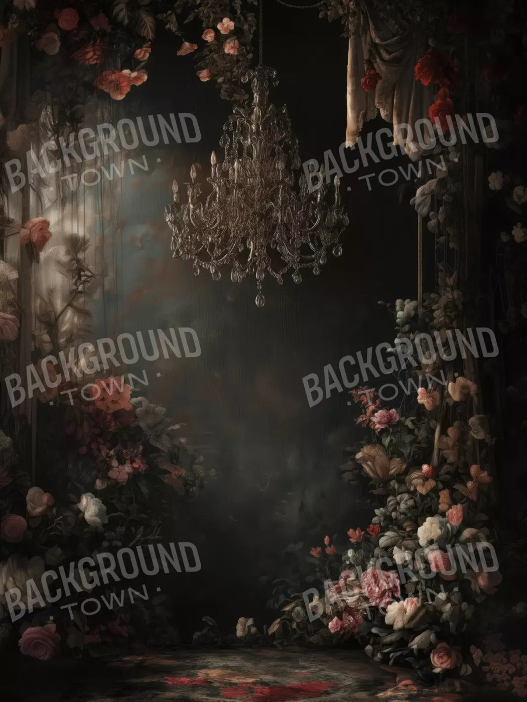 Abandoned Floral Ballroom 5’X6’8 Fleece (60 X 80 Inch) Backdrop