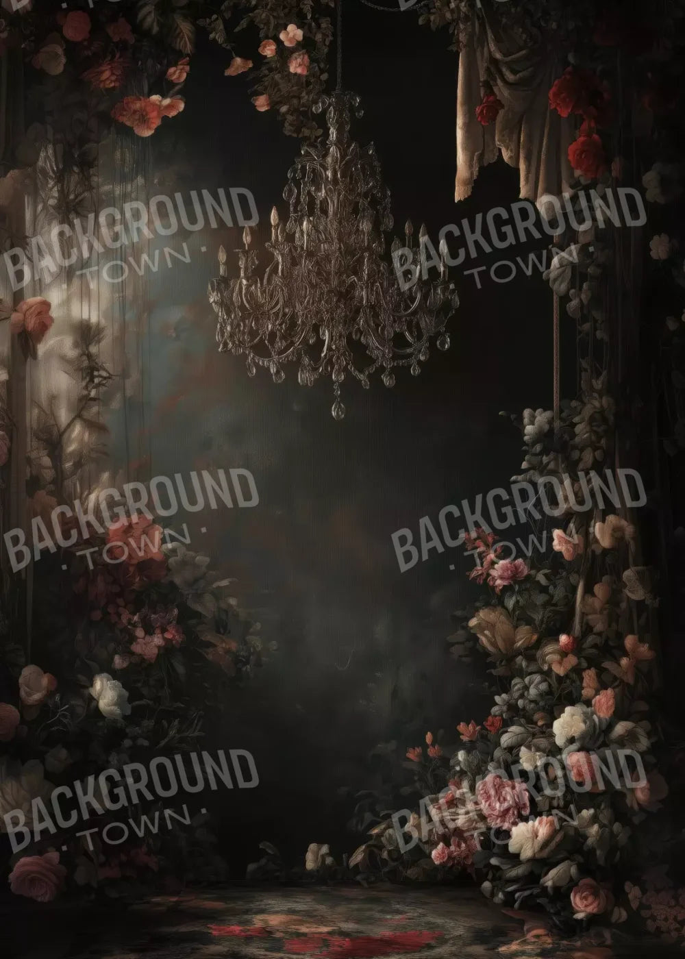 Abandoned Floral Ballroom 5’X7’ Ultracloth (60 X 84 Inch) Backdrop