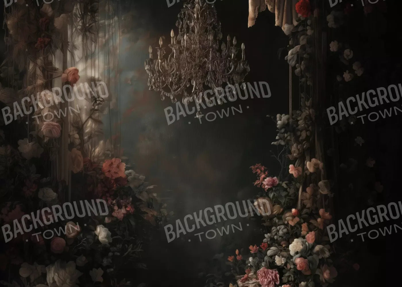 Abandoned Floral Ballroom 7’X5’ Ultracloth (84 X 60 Inch) Backdrop