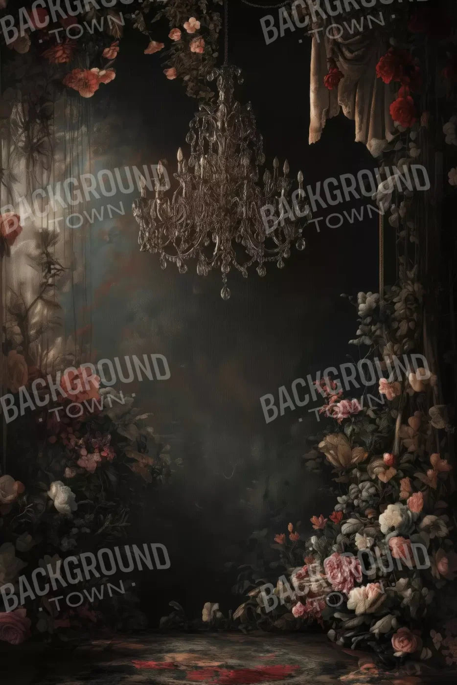 Abandoned Floral Ballroom 8’X12’ Ultracloth (96 X 144 Inch) Backdrop