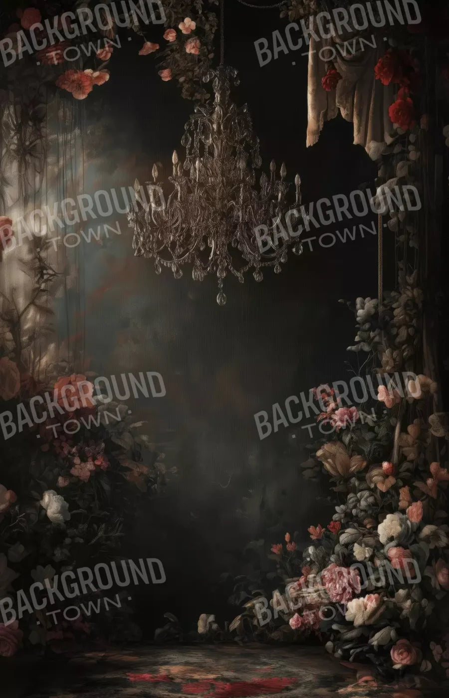 Abandoned Floral Ballroom 9’X14’ Ultracloth (108 X 168 Inch) Backdrop