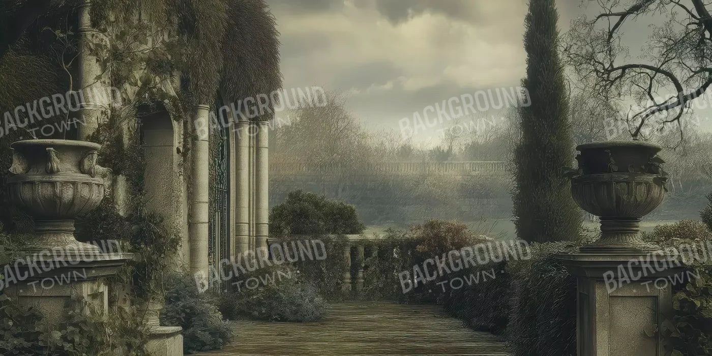 Abandoned Garden Overlook 16’X8’ Ultracloth (192 X 96 Inch) Backdrop