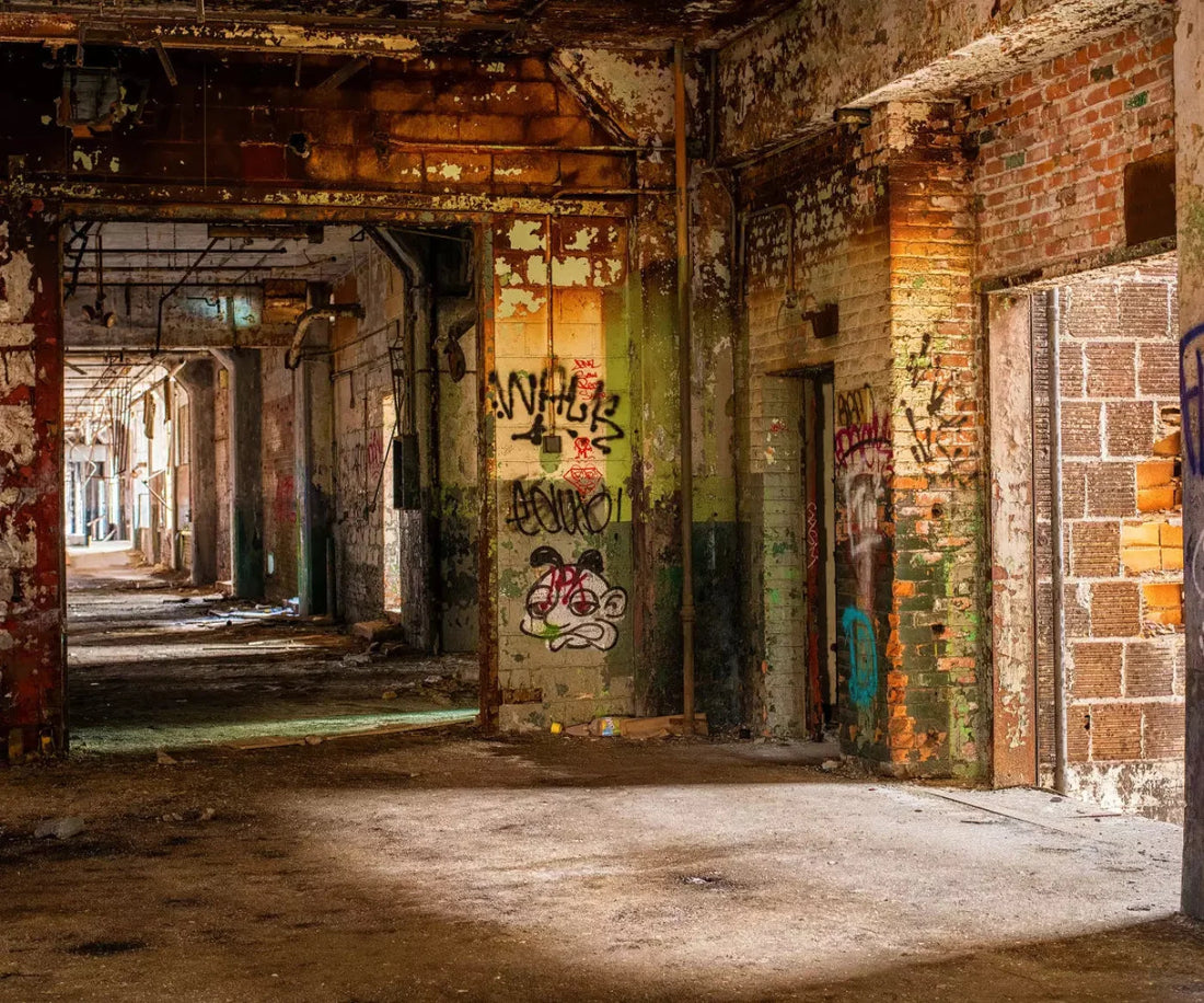 Abandoned Halls 5X42 Fleece ( 60 X 50 Inch ) Backdrop