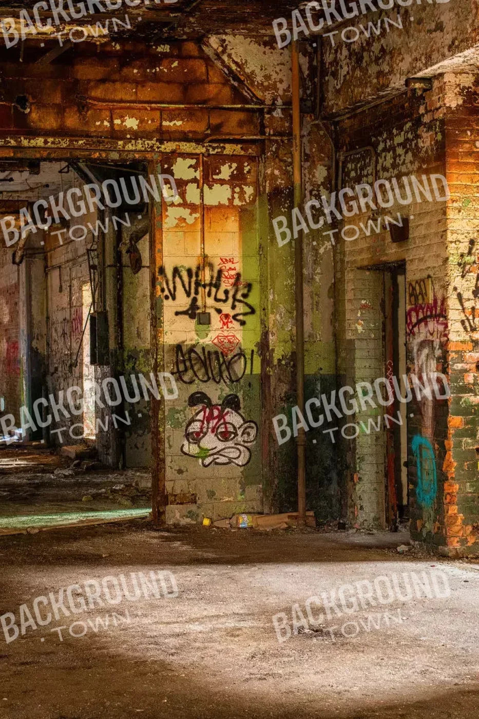 Abandoned Halls For Lvl Up Backdrop System 5X76 Up ( 60 X 90 Inch )