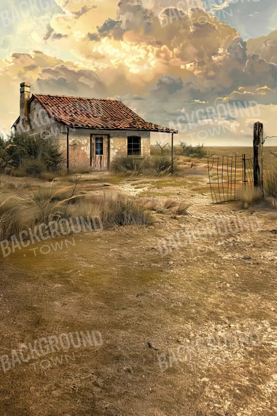Abandoned House In The Desert Sweep 8’x12’ UltraCloth (96 x 144 inch) Backdrop