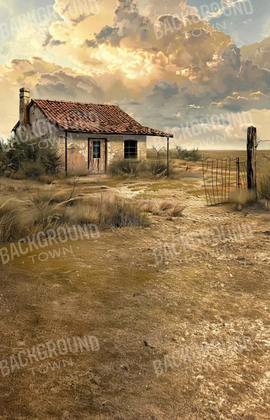 Abandoned House In The Desert Sweep 9’x14’ UltraCloth (108 x 168 inch) Backdrop