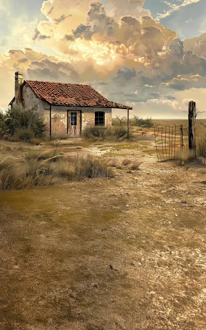 Abandoned House In The Desert Sweep 5’x8’ UltraCloth (60 x 96 inch) Backdrop