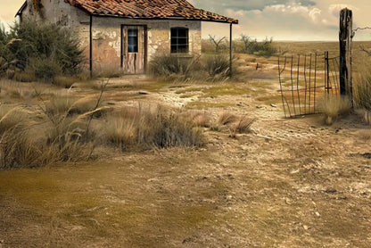 Abandoned House In The Desert Sweep Backdrop