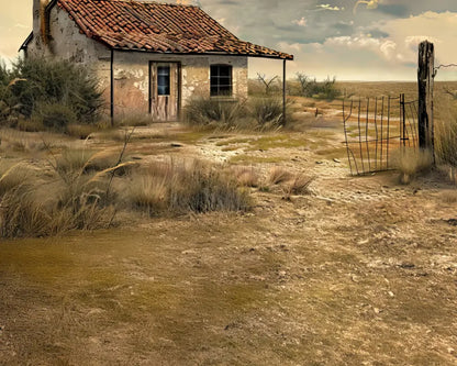 Abandoned House In The Desert Sweep Backdrop
