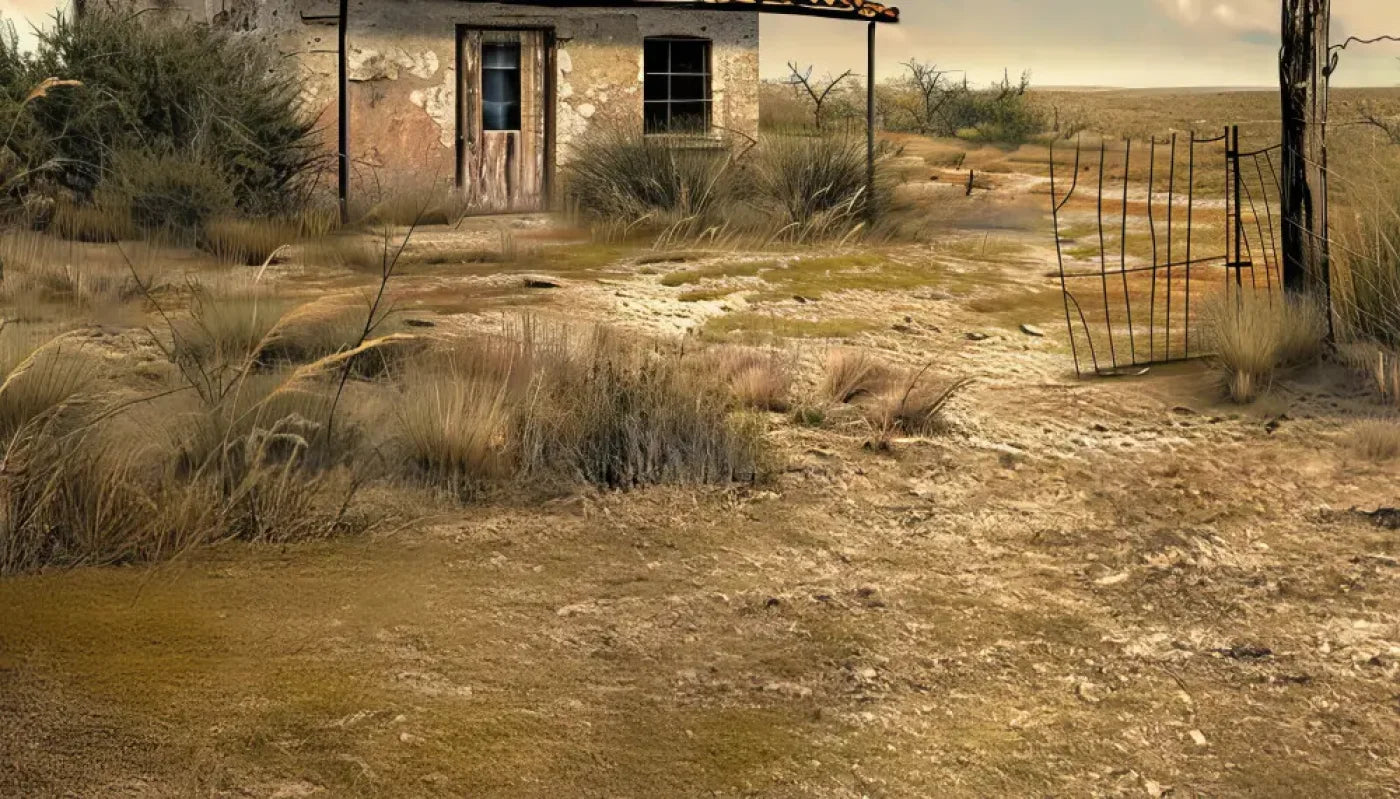 Abandoned House In The Desert Sweep Backdrop