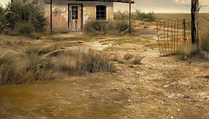 Abandoned House In The Desert Sweep Backdrop